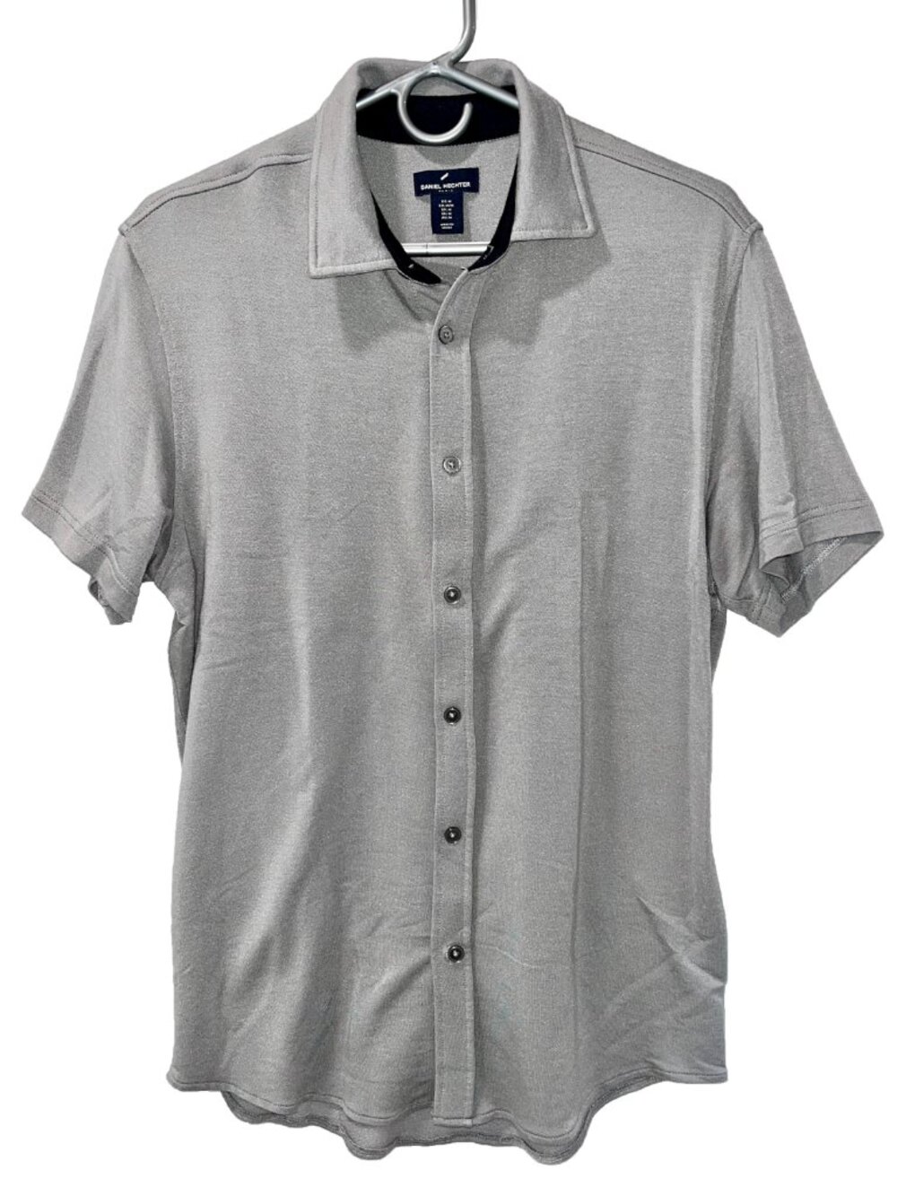 Daniel Hechter Short Sleeve Button Down Shirt Gray Size L